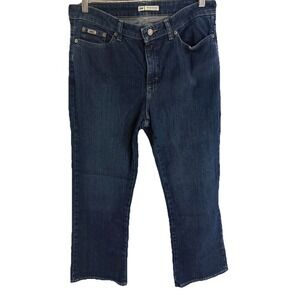 LEE WOMENS JEANS SIZE 12 PETITE MEDIUM WASH BOOTCUT DENIM MID‎ RISE